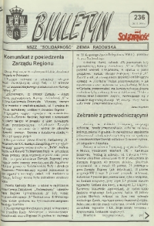 Biuletyn NSZZ "Solidarność" Ziemia Radomska, 1994, nr 236