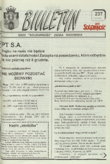 Biuletyn NSZZ "Solidarność" Ziemia Radomska, 1994, nr 237