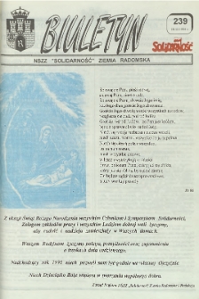 Biuletyn NSZZ "Solidarność" Ziemia Radomska, 1994, nr 239