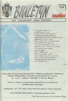 Biuletyn NSZZ "Solidarność" Ziemia Radomska, 1994, nr 239