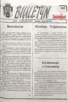 Biuletyn NSZZ "Solidarność" Ziemia Radomska, 1995, nr 245