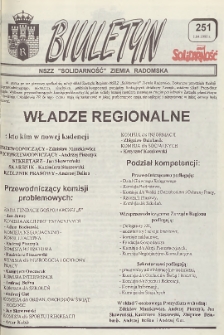 Biuletyn NSZZ "Solidarność" Ziemia Radomska, 1995, nr 251