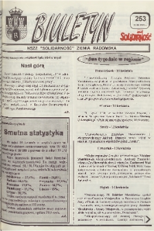 Biuletyn NSZZ "Solidarność" Ziemia Radomska, 1995, nr 253