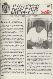 Biuletyn NSZZ "Solidarność" Ziemia Radomska, 1995, nr 260