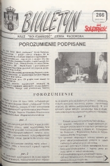 Biuletyn NSZZ "Solidarność" Ziemia Radomska, 1995, nr 266