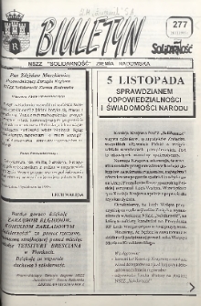Biuletyn NSZZ "Solidarność" Ziemia Radomska, 1995, nr 277