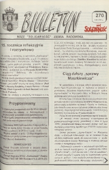 Biuletyn NSZZ "Solidarność" Ziemia Radomska, 1995, nr 270