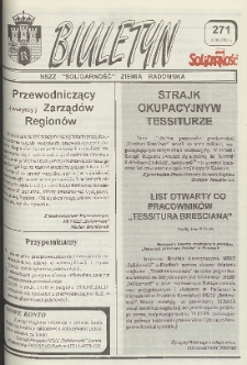 Biuletyn NSZZ "Solidarność" Ziemia Radomska, 1995, nr 271