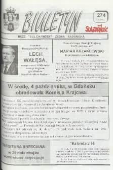 Biuletyn NSZZ "Solidarność" Ziemia Radomska, 1995, nr 274