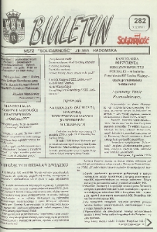 Biuletyn NSZZ "Solidarność" Ziemia Radomska, 1995, nr 282