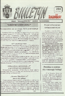 Biuletyn NSZZ "Solidarność" Ziemia Radomska, 1995, nr 284
