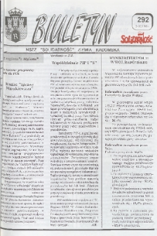 Biuletyn NSZZ "Solidarność" Ziemia Radomska, 1996, nr 292