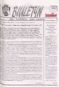 Biuletyn NSZZ "Solidarność" Ziemia Radomska, 1996, nr 296