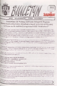 Biuletyn NSZZ "Solidarność" Ziemia Radomska, 1996, nr 302