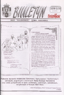 Biuletyn NSZZ "Solidarność" Ziemia Radomska, 1996, nr 328/329