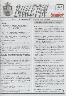 Biuletyn NSZZ "Solidarność" Ziemia Radomska, 1997, nr 334