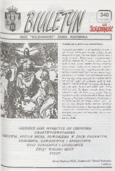 Biuletyn NSZZ "Solidarność" Ziemia Radomska, 1997, nr 340