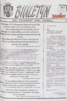 Biuletyn NSZZ "Solidarność" Ziemia Radomska, 1997, nr 341