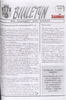 Biuletyn NSZZ "Solidarność" Ziemia Radomska, 1997, nr 343