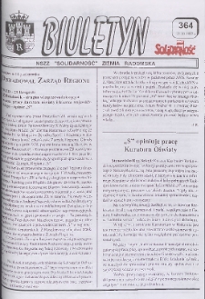 Biuletyn NSZZ "Solidarność" Ziemia Radomska, 1997, nr 364