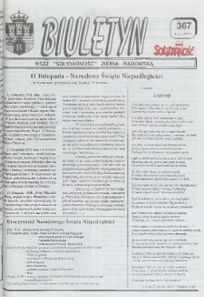 Biuletyn NSZZ "Solidarność" Ziemia Radomska, 1997, nr 367