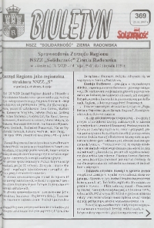 Biuletyn NSZZ "Solidarność" Ziemia Radomska, 1997, nr 369