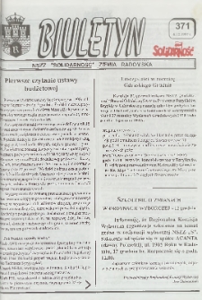 Biuletyn NSZZ "Solidarność" Ziemia Radomska, 1997, nr 371
