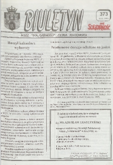 Biuletyn NSZZ "Solidarność" Ziemia Radomska, 1998, nr 373