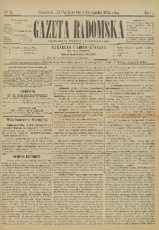 Gazeta Radomska, 1884, R. 1, nr 11