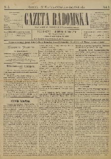 Gazeta Radomska, 1884, R. 1, nr 3