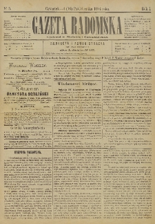 Gazeta Radomska, 1884, R. 1, nr 5