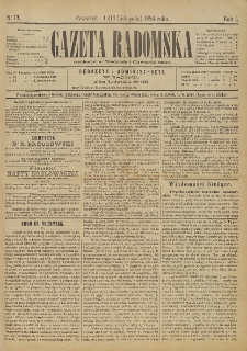 Gazeta Radomska, 1884, R. 1, nr 13