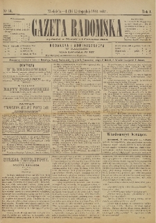 Gazeta Radomska, 1884, R. 1, nr 14