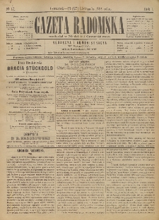 Gazeta Radomska, 1884, R. 1, nr 17