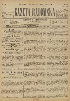 Gazeta Radomska, 1884, R. 1, nr 20