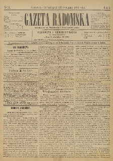 Gazeta Radomska, 1884, R. 1, nr 21