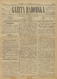 Gazeta Radomska, 1884, R. 1, nr 22