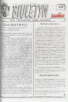 Biuletyn NSZZ "Solidarność" Ziemia Radomska, 1998, nr 402