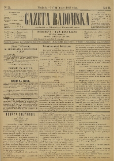 Gazeta Radomska, 1885, R. 2, nr 14