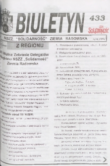 Biuletyn NSZZ "Solidarność" Ziemia Radomska, 1999, nr 433