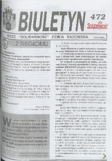 Biuletyn NSZZ "Solidarność" Ziemia Radomska, 2000, nr 472