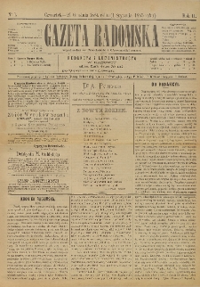 Gazeta Radomska, 1885, R. 2, nr 1