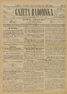 Gazeta Radomska, 1885, R. 2, nr 2