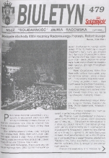 Biuletyn NSZZ "Solidarność" Ziemia Radomska, 2000, nr 479