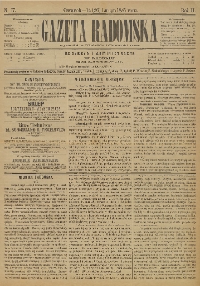 Gazeta Radomska, 1885, R. 2, nr 17