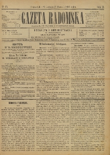 Gazeta Radomska, 1885, R. 2, nr 19