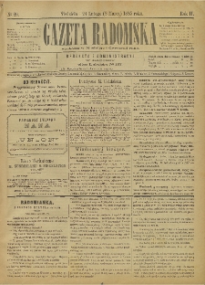 Gazeta Radomska, 1885, R. 2, nr 20