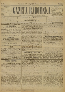 Gazeta Radomska, 1885, R. 2, nr 21