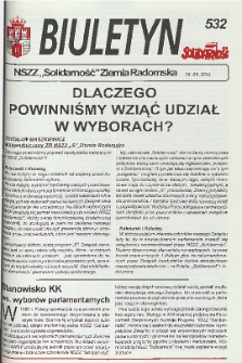 Biuletyn NSZZ "Solidarność" Ziemia Radomska, 2001, nr 532