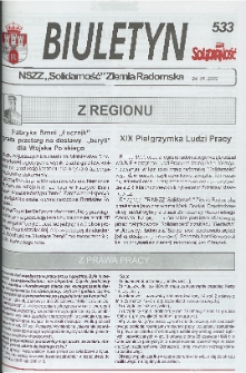 Biuletyn NSZZ "Solidarność" Ziemia Radomska, 2001, nr 533